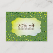 紙吹雪グリーンクーポンカード伝票割引ギフト 割引カード (正面)