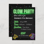 紙吹雪グローパーティー子供の誕生日パーティの招待状 招待状 (正面/裏面)