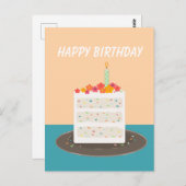 紙吹雪ケーキハッピーバースデー ポストカード (正面/裏面)