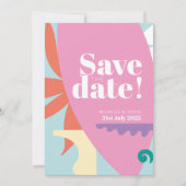 紙吹雪コラージュのフラット日付カードの保存 セーブザデート (正面)