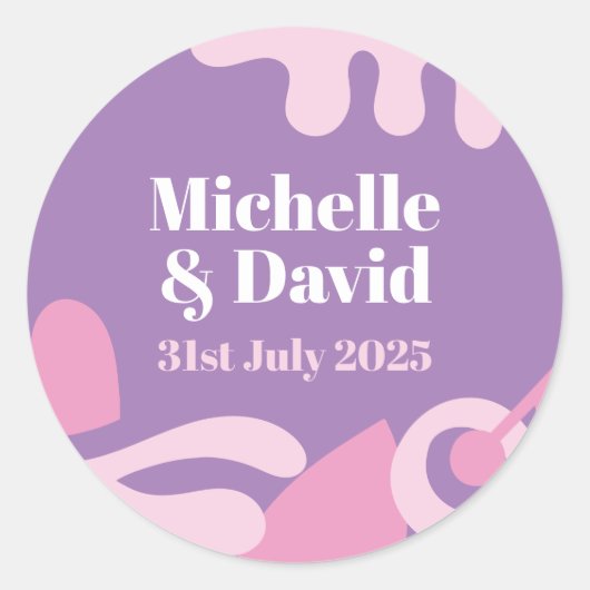 紙吹雪コラージュクラシックラウンドステッカー ラウンドシール (正面)