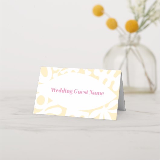 紙吹雪コラージュ折り畳み座席表 プレイスカード (正面)