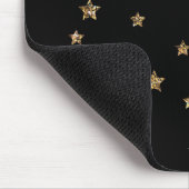 紙吹雪ゴールデンスターズグリッターシャインエレガントブラック マウスパッド (コーナー)
