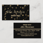 紙吹雪ゴールデンスターズグリッターシャインエレガントブラック 名刺 (正面/裏面)