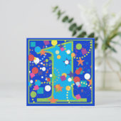 紙吹雪サーカス第1誕生日パーティの招待状 招待状 (スタンド正面)