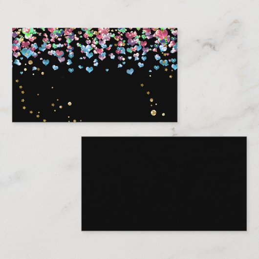紙吹雪サークルグリッターシャインハートエレガント数々の 名刺 (正面/裏面)