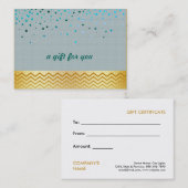 紙吹雪シブロンサロン及びスパギフト券 割引カード (正面/裏面)