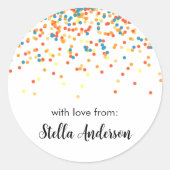 紙吹雪シール – 男の子ありがとう一般的 ラウンドシール (正面)