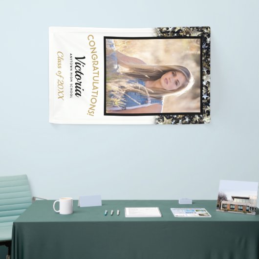 紙吹雪スターおめでとう2025大学院写真 横断幕 (トレードショー)