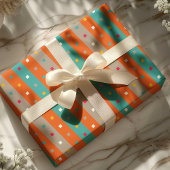 紙吹雪ストライプ幾何学 ラッピングペーパー