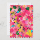 紙吹雪ストーム抽象芸術アート誕生日招待状 招待状 (裏面)