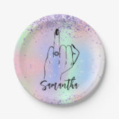 紙吹雪スパークリーバチェロレッテ |ブライダルパーティ ペーパープレート (正面)