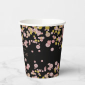 紙吹雪スパークルシャインバラ金ゴールド結婚ズモノグラム 紙コップ (左)