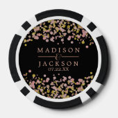 紙吹雪スパークルシャインバラ金ゴールド結婚式の引き出物 ポーカーチップ (裏面)