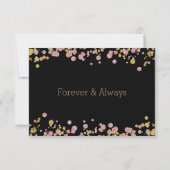 紙吹雪スパークルバラ結婚金ゴールドの感謝の写真 サンキューカード (裏面)