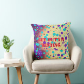 紙吹雪スプラッシュ：紫とターコイズ" クッション (椅子)