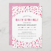 紙吹雪スプリンクルベビーガールスプリンクル招待状 招待状 (正面/裏面)