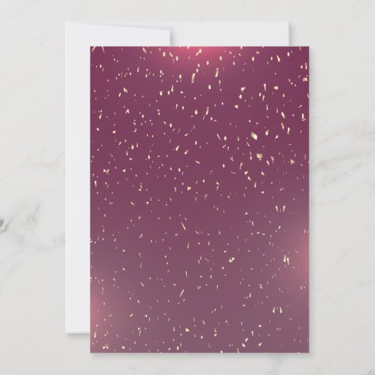 紙吹雪ティアラブルガンディフラワーズスウィート16パーティー 招待状 (裏面)