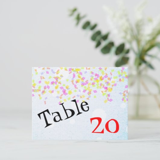 紙吹雪テーブル番号はがき ポストカード (スタンド正面)