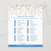 紙吹雪テーマベビーシャワーゲーム (裏面)