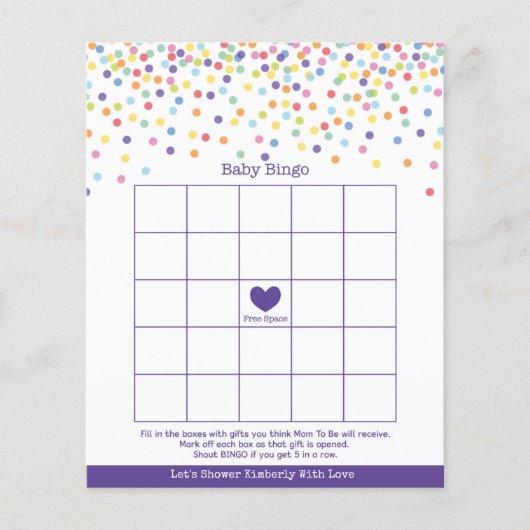 紙吹雪テーマベビーシャワーゲーム (正面)