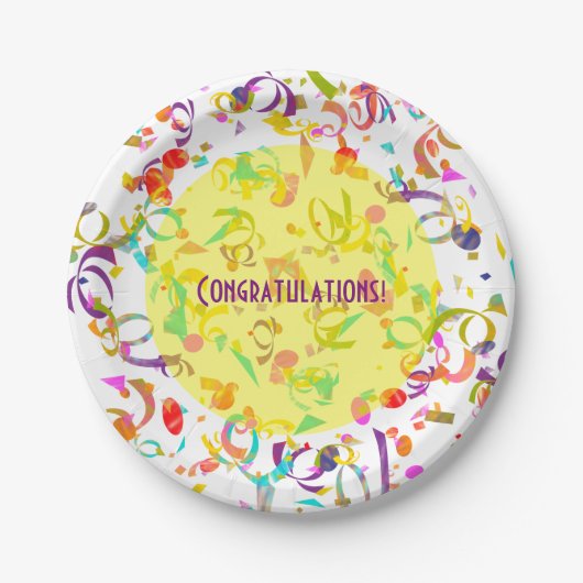 紙吹雪トカラフルスアートワーク ペーパープレート (正面)