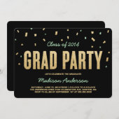 紙吹雪トス | 卒業パーティー招待状 招待状 (正面/裏面)