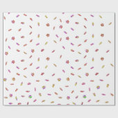 紙吹雪ドッグポープリントパターカスタムン ラッピングペーパー (フラット)