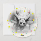 紙吹雪ドットああ何おもしろいカラフル写モダン真 シーズンカード (裏面)