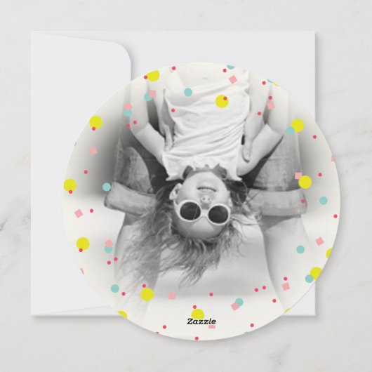 紙吹雪ドットああ何おもしろいカラフル写モダン真 シーズンカード (裏面)