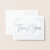 紙吹雪ドットシックブラシ結婚スクリプトありがとう 箔カード (封筒付き正面)