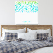 紙吹雪ドットティール（緑がかった色）ライムグリーンバルミツワーサインイン キャンバスプリント (インサイチュ (寝室))