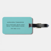 紙吹雪ドットモノグラムラゲッジタグ | アクア ラゲッジタグ (裏面横)