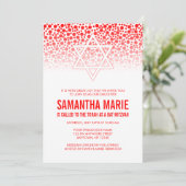 紙吹雪ドットレッドバルミツワー招待状 招待状 (スタンド正面)