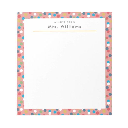 紙吹雪ドット先生ノートパッド ノートパッド (正面)