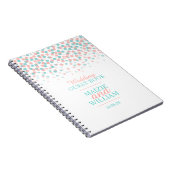 紙吹雪ドット結婚オレンジ緑のゲストブック ノートブック (右側)