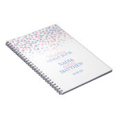 紙吹雪ドット結婚ピンクブルー ノートブック (右側)