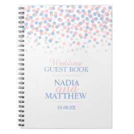紙吹雪ドット結婚ピンクブルー ノートブック
