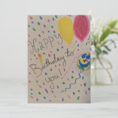 紙吹雪ハッピーバースデートゥーフラットホリデーカード シーズンカード (スタンド正面)