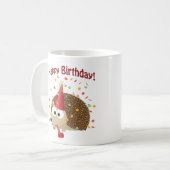 紙吹雪ハッピーバースデーハリネズミ コーヒーマグカップ (正面左)