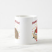 紙吹雪ハッピーバースデーハリネズミ コーヒーマグカップ (中央)