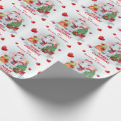 紙吹雪ハートかわいい象の孫クリスマス ラッピングペーパー (角)