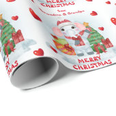 紙吹雪ハートかわいい象の孫クリスマス ラッピングペーパー (ロールコーナー)