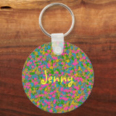 紙吹雪ハートキーチェーン キーホルダー (正面)