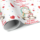 紙吹雪ハートユニコーングランドキッズクリスマス ラッピングペーパー (ロールコーナー)