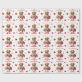 紙吹雪ハート子犬グランドキッズクリスマス ラッピングペーパー (フラット)