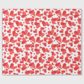 紙吹雪ハート赤 ラッピングペーパー (フラット)