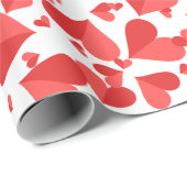 紙吹雪ハート赤 ラッピングペーパー (ロールコーナー)