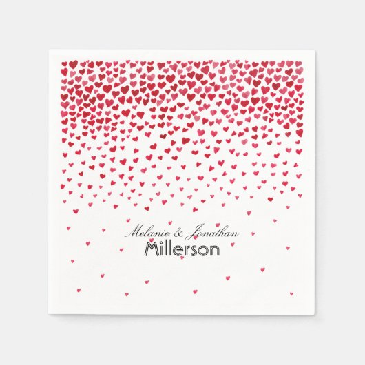 紙吹雪ハート スタンダードカクテルナプキン (正面)