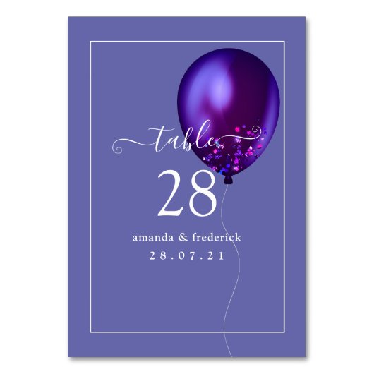 紙吹雪バルーンテーブル番号 テーブルナンバー (正面)